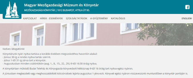 Magyar Mezőgazdasági Múzeum és Könyvtár | Mezőgazdasági Könyvtár - Budapest