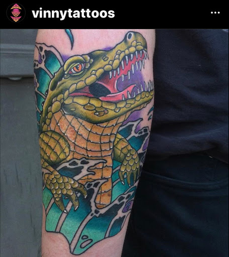 Explore back of thigh tattoo ideas, creative tattoo ideas in Marietta, available at Lucky Draw Tattoos III