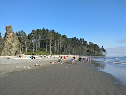 Foto de Ruby Beach com linha costeira longa e reta