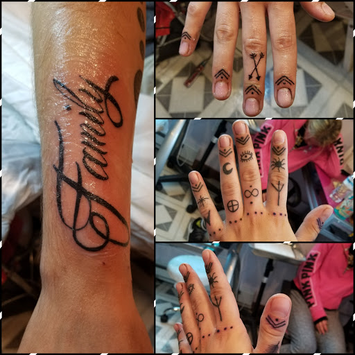 Find tattoos with letters ideas for your next unique tattoo in Davis at SIX GUN SOUND TATTOO
