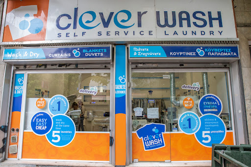 CLEVER WASH πλυντήρια-στεγνωτηρια-σιδερωτηρια-καθαριστηρια-laundry-self service-laundromat-delivery