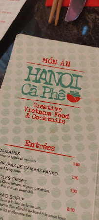 Hanoï Cà Phê Lyon Confluence à Lyon menu