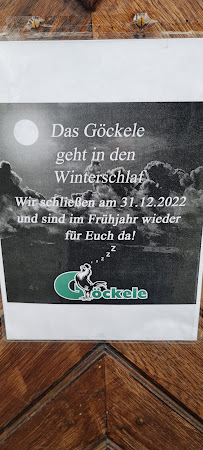 Restaurant Gaststätte Göckele à Berglen (le menu)