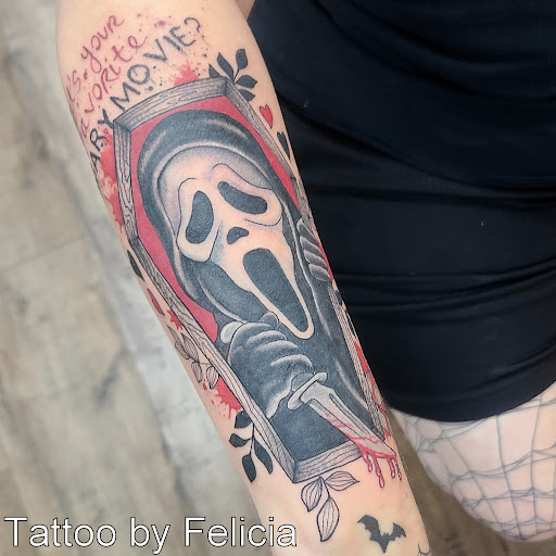 Explore female thigh tattoo ideas, creative tattoo ideas in Fort Myers, available at Tiger Lotus Tattoo and Piercing