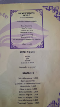 Restaurant népalais Buffet Himalaya à Toulouse (le menu)