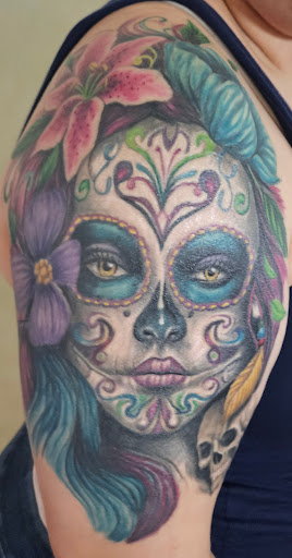 Explore small thigh tattoo ideas, creative tattoo ideas in Willis, available at Half Pint Tattoo Studio