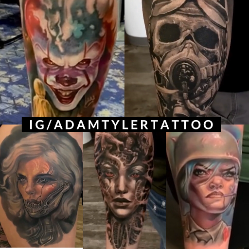 Explore tattoo collage ideas, creative tattoo ideas in Clinton, available at Black Relic Tattoo