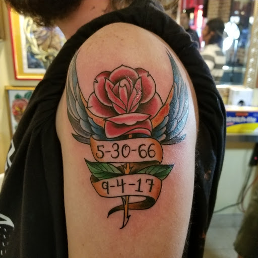 Explore trumpet tattoo ideas, creative tattoo ideas in Venice, available at Ink Monkey Tattoo and Piercing