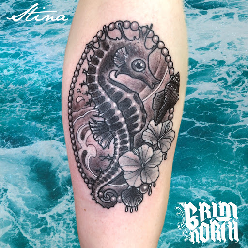 Explore tattoo sleeve skull ideas, creative tattoo ideas in Portsmouth, available at Grim North Tattoo and Piercing