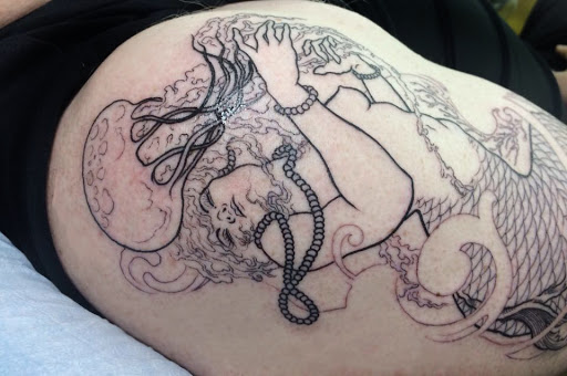 Explore princess mononoke tattoo ideas, creative tattoo ideas in Washington, available at Jinx Proof Tattoos