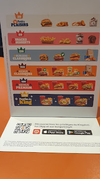 Menu / carte de Burger King à Évreux