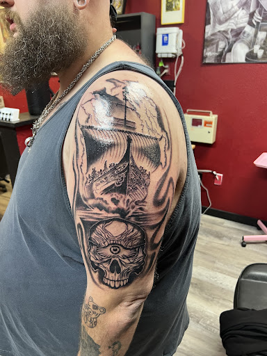 Explore checkered flag tattoo ideas, creative tattoo ideas in Mckinney, available at Infinity 13 Studio