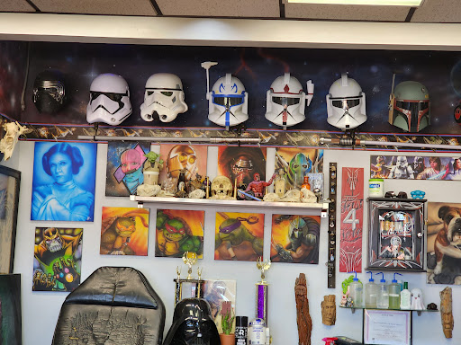 Explore side thigh tattoo ideas, creative tattoo ideas in Des Moines, available at All Seeing Eye Tattoo