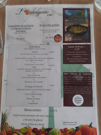 L'Orangerie d'AZAY à Azay-le-Rideau menu