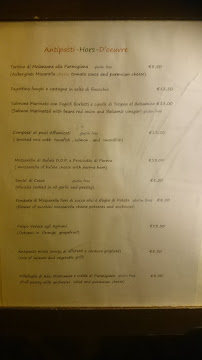 Restaurant italien Osteria del Pegno Roma à Rome (le menu)