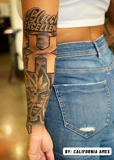 Explore thumb tattoo ideas, creative tattoo ideas in San Diego, available at The Chrome Lady Tattoo