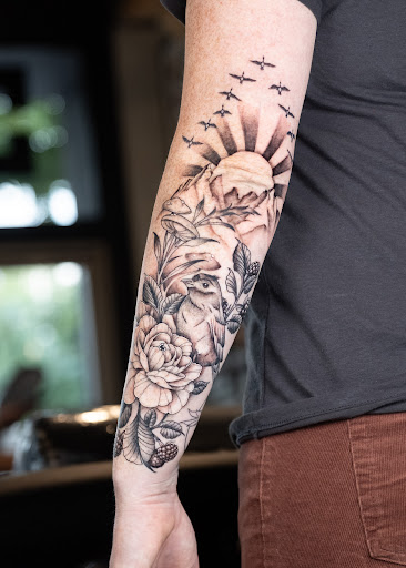 Explore back of the arm tattoo ideas, creative tattoo ideas in Vancouver, available at Hopeless Tattoo & Piercing