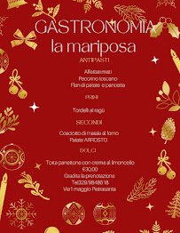 Menu du Grastronomia ristorante La Mariposa à Pietrasanta