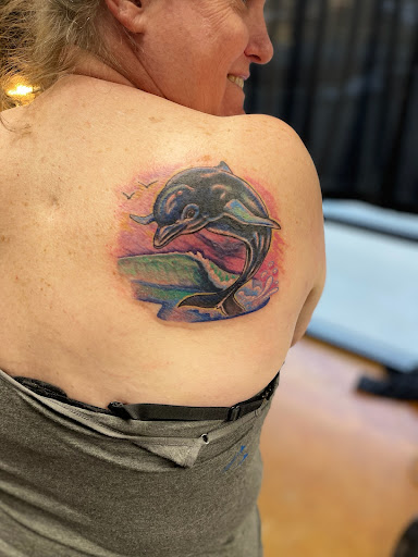 Explore pool tattoo ideas, creative tattoo ideas in High Point, available at 21 Aces Tattoo Co.