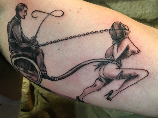 Explore arm sleeve tattoo ideas for men, creative tattoo ideas in Marietta, available at Lucky Draw Tattoos III