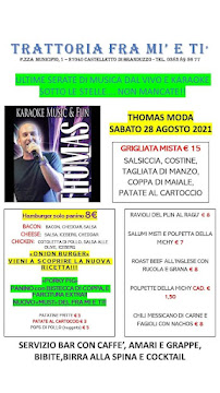 Carte du Trattoria Fra Mì e Tì di Cocci Michela à Castelletto di Branduzzo