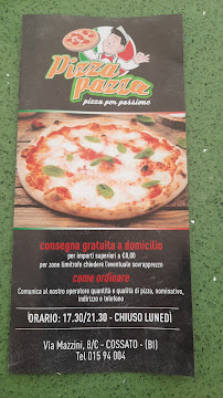 Menu du Pizza Pazza Cossato à Cossato