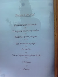 Menu / carte de La Table en Bruilhois à Saint-Sixte