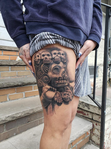 Explore puerto rican flag tattoo ideas, creative tattoo ideas in Astoria, available at Xolotl Tattoo Gallery