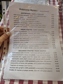 Mario's Ristorante à Rome carte