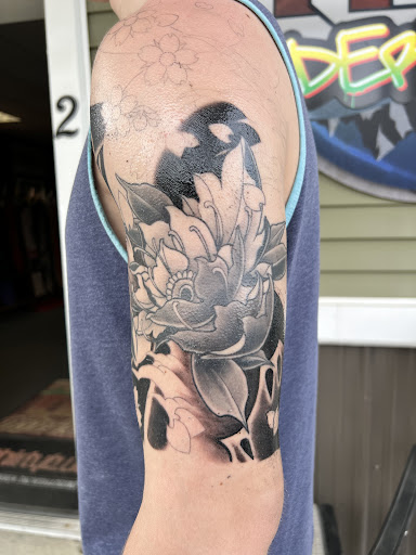 Explore long narrow tattoo ideas, creative tattoo ideas in Jamestown, available at Black Cherry Tattoo Co.