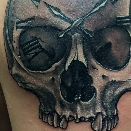 Explore rammstein tattoo ideas, creative tattoo ideas in Tulsa, available at Spaded and Jaded Tattoo