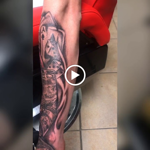 Explore checkered flag tattoo ideas, creative tattoo ideas in Baytown, available at Big Juniors Tattoos