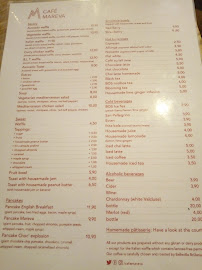 Café Mareva à Paris menu