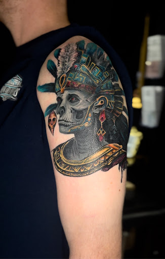 Explore acoustic guitar tattoo ideas, creative tattoo ideas in Titusville, available at Space Coast Ink Tattoo Studio
