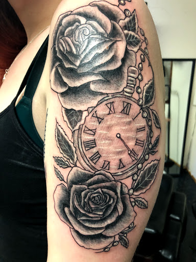 Explore ghost rider tattoo ideas, creative tattoo ideas in Charlottesville, available at Mystic Tattoo and Body Piercing