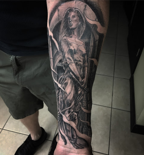 Explore knee ditch tattoo ideas, creative tattoo ideas in Cape Canaveral, available at Neo Ronin Dojo
