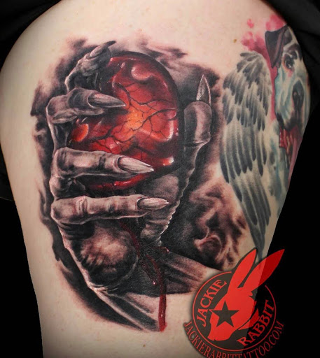 Explore ruby tattoo ideas, creative tattoo ideas in North Berwick, available at Skull and Snake Tattoo Studio Art Gallery
