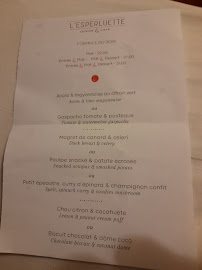 Menu / carte de l'Esperluette à Forcalquier