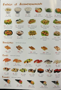 Menu / carte de He's Sushi à Dunkerque