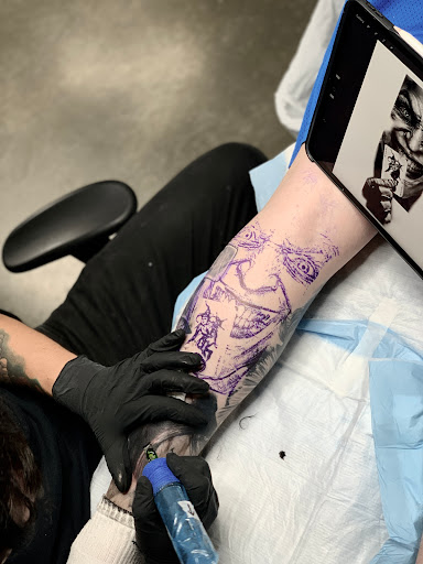 Explore gamble tattoo ideas, creative tattoo ideas in Corona, available at Crop Circles Tattoo Studio