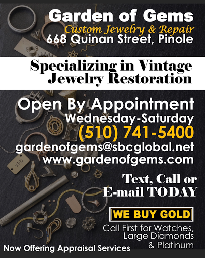 Jewelry Store «Garden of Gems Custom Jewelry», reviews and photos, 668 Quinan St #100, Pinole, CA 94564, USA