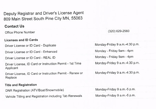 Drivers License Office «Pine County License Center», reviews and photos