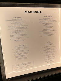 Restaurant italien Madonna à Paris (la carte)