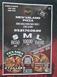 New Milano Pizza à Lens carte