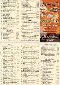 Menu du Liesborner Pizzeria à Wadersloh