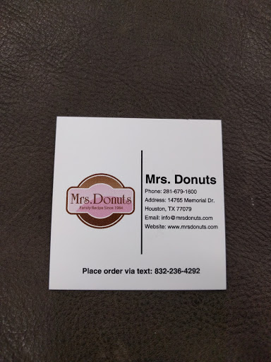 Donut Shop «Mrs. Donuts», reviews and photos, 14765 Memorial Dr, Houston, TX 77079, USA