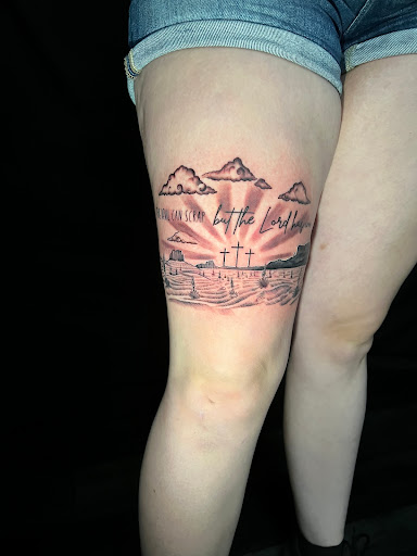 Explore skull tattoo cover up ideas, creative tattoo ideas in Silver City, available at Independent Ink Tattoo