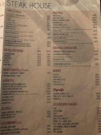 Montebello's Steakhouse à Fontainebleau menu