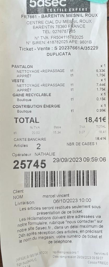 Photo n° 1 de l'avis de Vincent.A fait le 06/10/2023 à 12:15