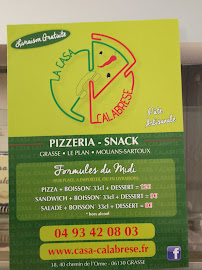 Livraison de pizzas Pizzeria La Casa Calabrese à Grasse (la carte)